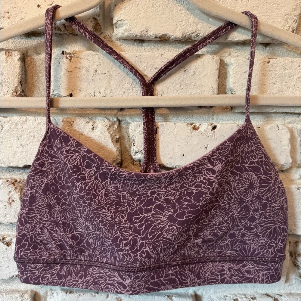 Lululemon Flow Y Bra Arabesque Antoinette Smoky Quartz - W2AUPS - Size 10 - Picture 1 of 5